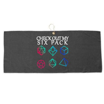 Check Out My Six Pack Dice For Dragons Large Microfiber Waffle Golf Towel