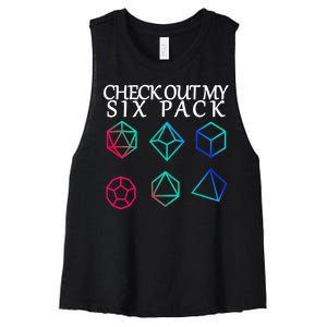 Check Out My Six Pack Dice For Dragons Women's Racerback Cropped Tank