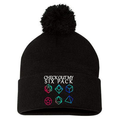 Check Out My Six Pack Dice For Dragons Pom Pom 12in Knit Beanie