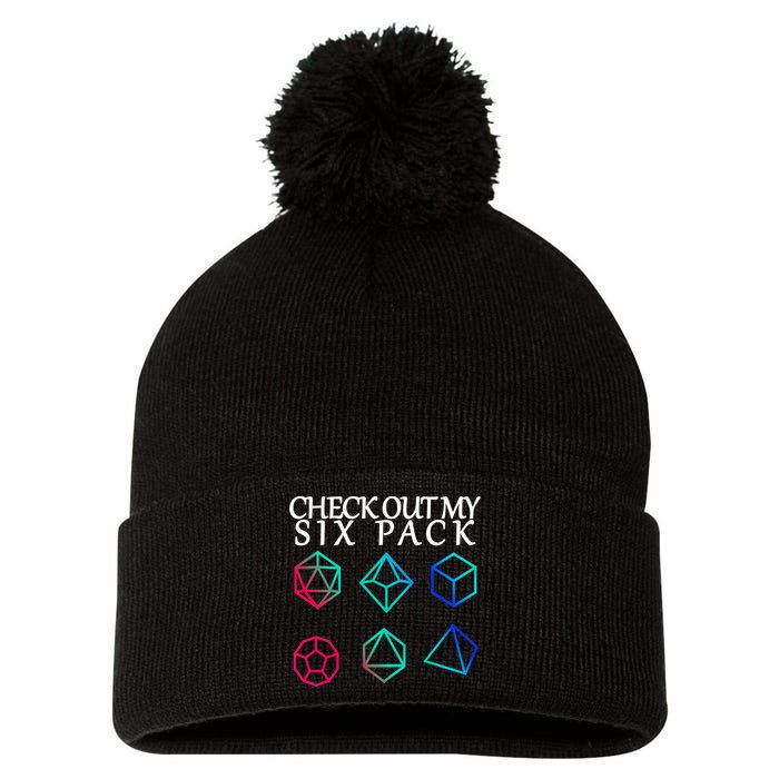 Check Out My Six Pack Dice For Dragons Pom Pom 12in Knit Beanie