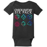 Check Out My Six Pack Dice For Dragons Baby Bodysuit
