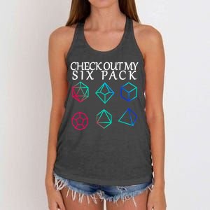 Check Out My Six Pack Dice For Dragons Women's Knotted Racerback Tank