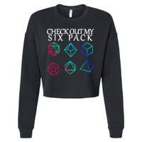 Check Out My Six Pack Dice For Dragons Cropped Pullover Crew