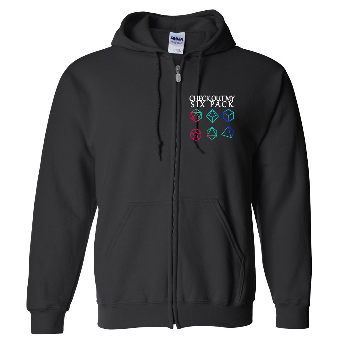 Check Out My Six Pack Dice For Dragons Full Zip Hoodie
