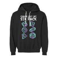 Check Out My Six Pack DND Dice Dungeons And Dragons Garment-Dyed Fleece Hoodie