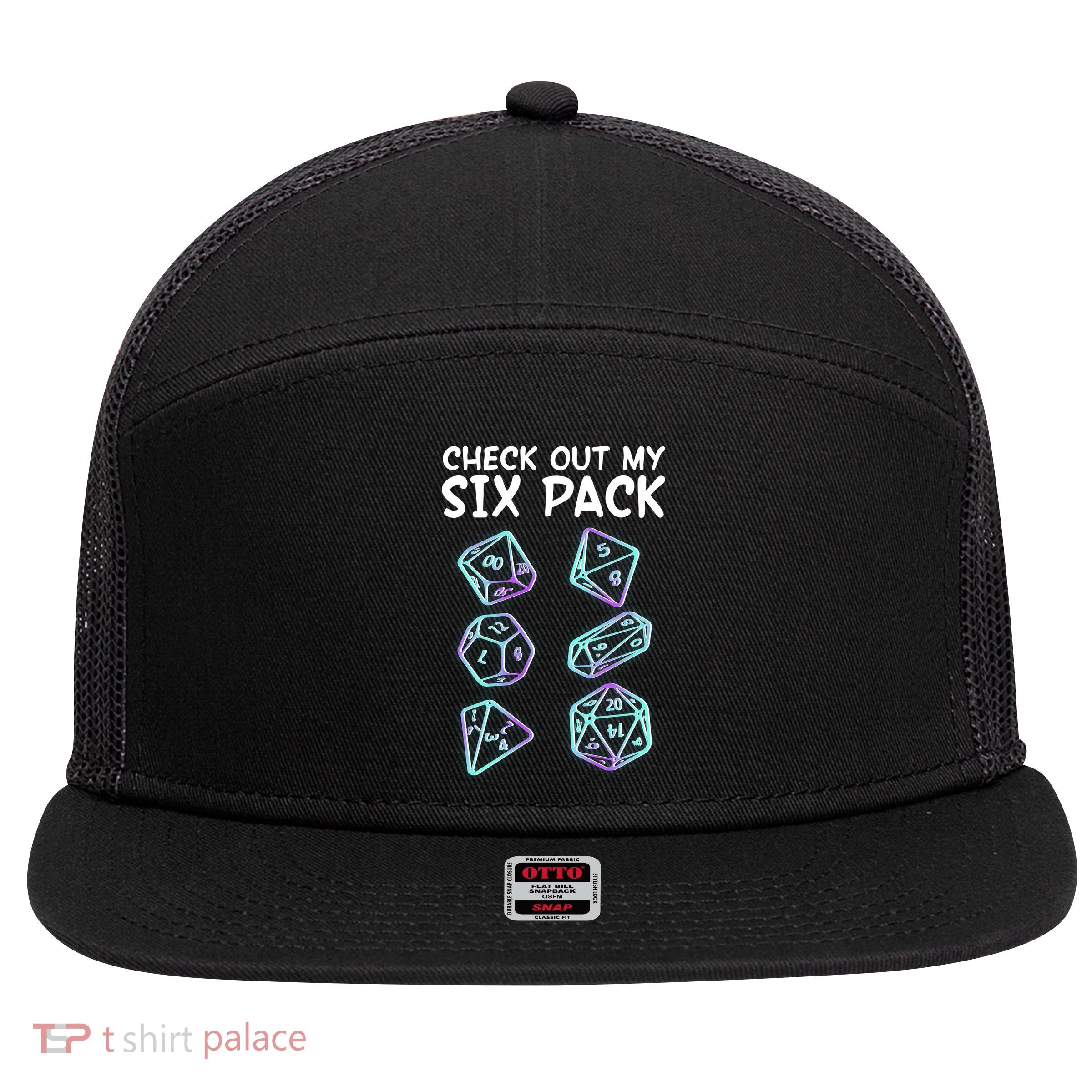 Check Out My Six Pack DND Dice Dungeons And Dragons 7 Panel Mesh Trucker Snapback Hat