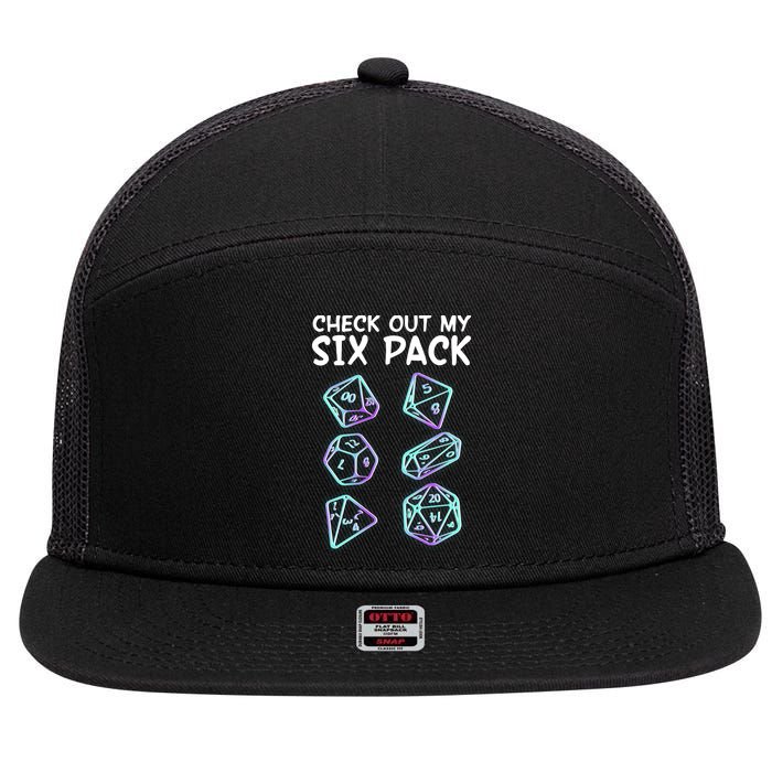 Check Out My Six Pack DND Dice Dungeons And Dragons 7 Panel Mesh Trucker Snapback Hat