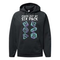 Check Out My Six Pack DND Dice Dungeons And Dragons Performance Fleece Hoodie