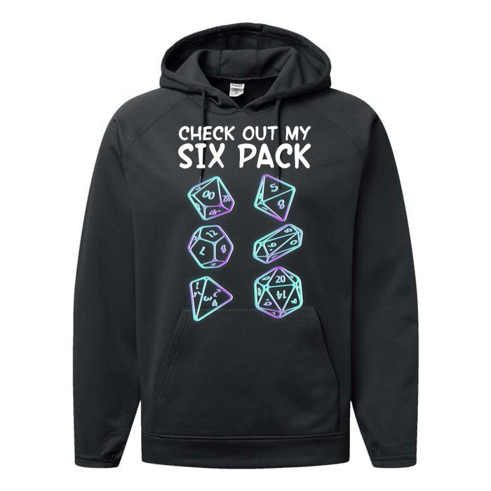 Check Out My Six Pack DND Dice Dungeons And Dragons Performance Fleece Hoodie