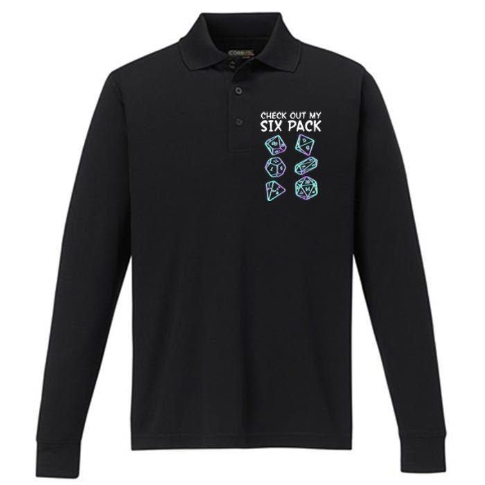 Check Out My Six Pack DND Dice Dungeons And Dragons Performance Long Sleeve Polo