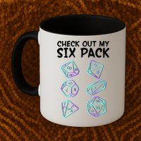 Check Out My Six Pack DND Dice Dungeons And Dragons Mug
