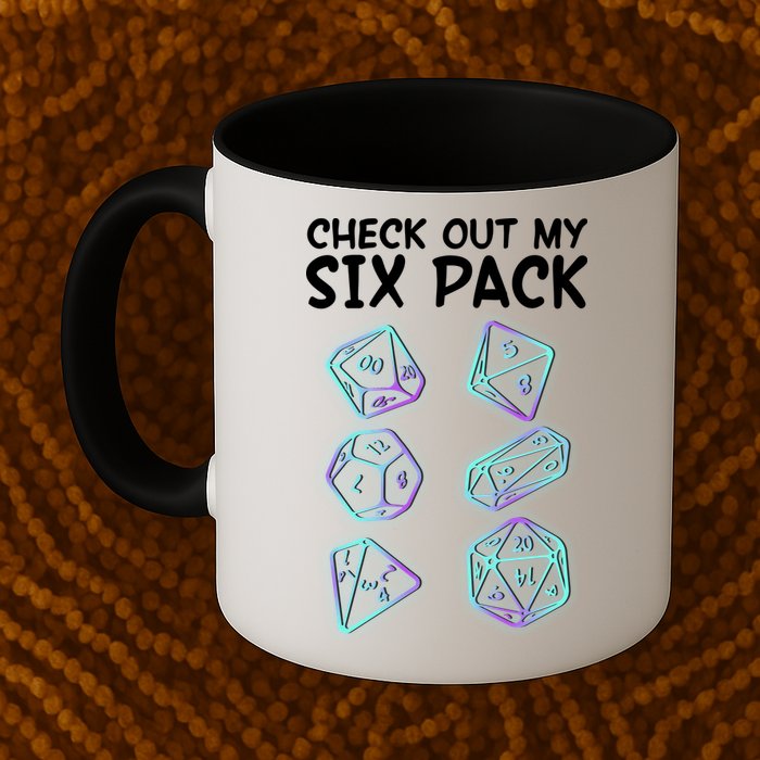 Check Out My Six Pack DND Dice Dungeons And Dragons Mug