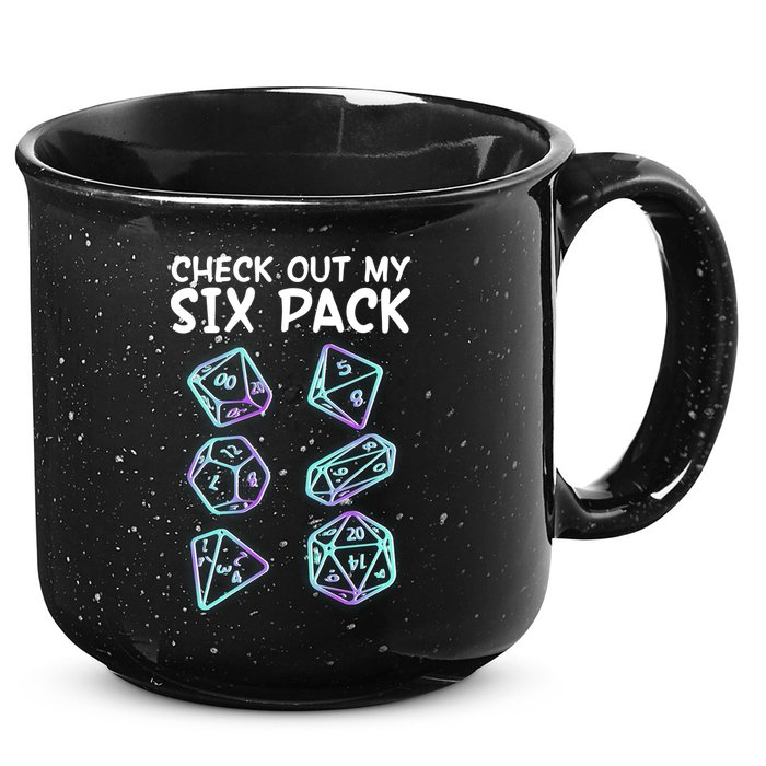 Check Out My Six Pack DND Dice Dungeons And Dragons 15oz Campfire Ceramic Mug
