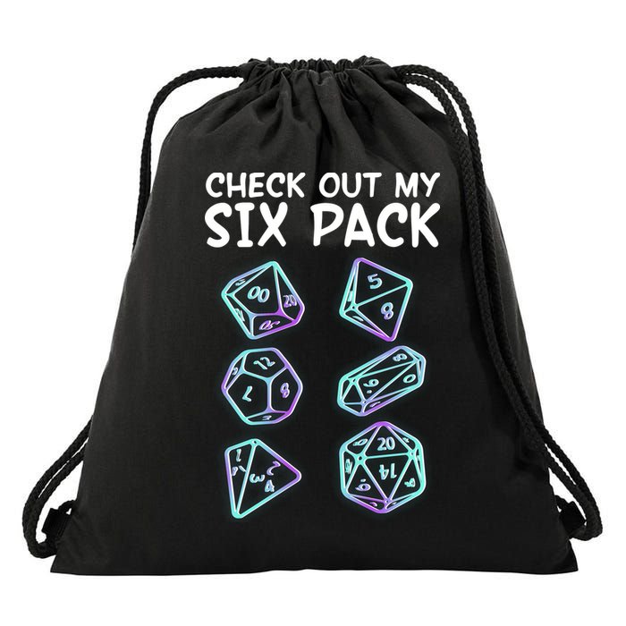Check Out My Six Pack DND Dice Dungeons And Dragons Drawstring Bag