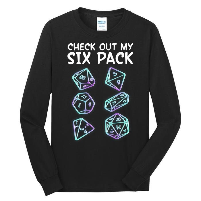 Check Out My Six Pack DND Dice Dungeons And Dragons Tall Long Sleeve T-Shirt