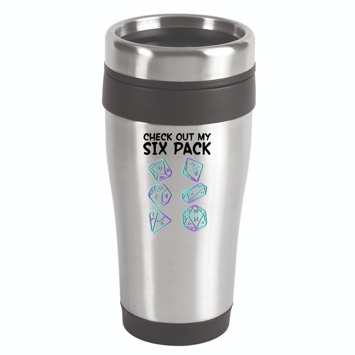 Check Out My Six Pack DND Dice Dungeons And Dragons 16oz Travel Tumbler
