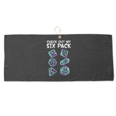 Check Out My Six Pack DND Dice Dungeons And Dragons Large Microfiber Waffle Golf Towel
