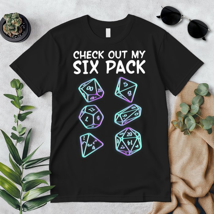Check Out My Six Pack DND Dice Dungeons And Dragons Premium T-Shirt