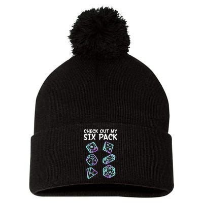 Check Out My Six Pack DND Dice Dungeons And Dragons Pom Pom 12in Knit Beanie