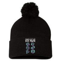 Check Out My Six Pack DND Dice Dungeons And Dragons Pom Pom 12in Knit Beanie