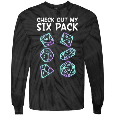 Check Out My Six Pack DND Dice Dungeons And Dragons Tie-Dye Long Sleeve Shirt