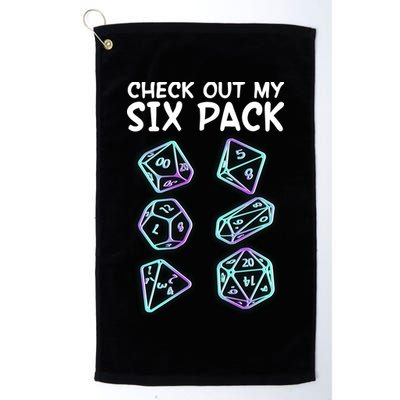Check Out My Six Pack DND Dice Dungeons And Dragons Golf Towel