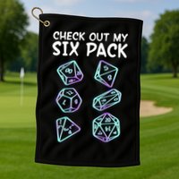 Check Out My Six Pack DND Dice Dungeons And Dragons Golf Towel