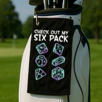 Check Out My Six Pack DND Dice Dungeons And Dragons Golf Towel