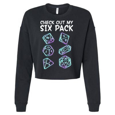 Check Out My Six Pack DND Dice Dungeons And Dragons Cropped Pullover Crew