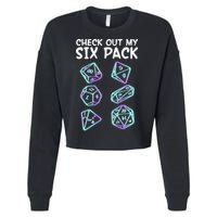 Check Out My Six Pack DND Dice Dungeons And Dragons Cropped Pullover Crew