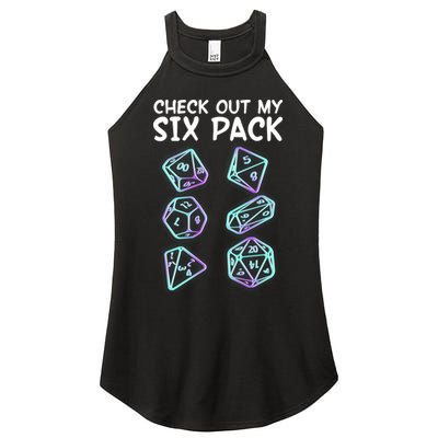 Check Out My Six Pack DND Dice Dungeons And Dragons Women's Perfect Tri Rocker Tank