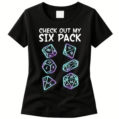 Check Out My Six Pack DND Dice Dungeons And Dragons Womens T-Shirt
