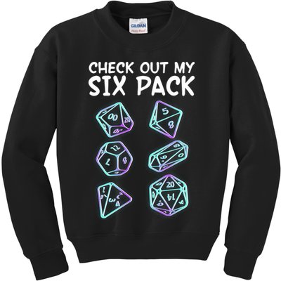 Check Out My Six Pack DND Dice Dungeons And Dragons Kids Sweatshirt