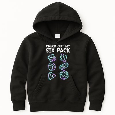 Check Out My Six Pack DND Dice Dungeons And Dragons Kids Hoodie