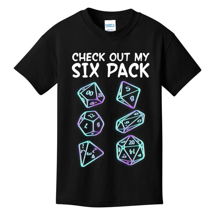 Check Out My Six Pack DND Dice Dungeons And Dragons Kids T-Shirt
