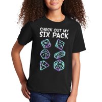 Check Out My Six Pack DND Dice Dungeons And Dragons Kids T-Shirt