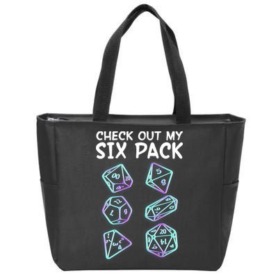 Check Out My Six Pack DND Dice Dungeons And Dragons Zip Tote Bag