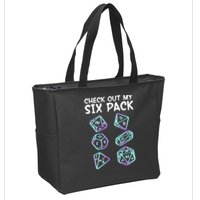 Check Out My Six Pack DND Dice Dungeons And Dragons Zip Tote Bag