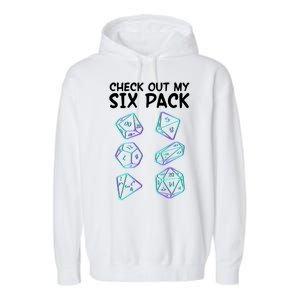 Check Out My Six Pack DND Dice Dungeons And Dragons Garment-Dyed Fleece Hoodie