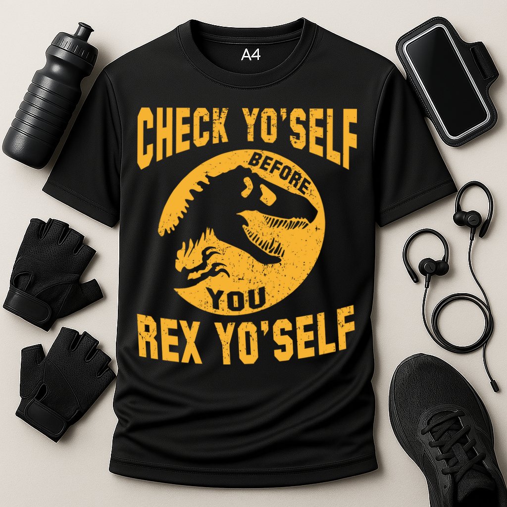Check Yo'Self Before You Rex Yo'Self Performance Shirt