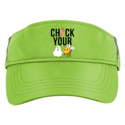 Check Your Boo Bees Breast Cancer Halloween Adult Drive Performance Visor