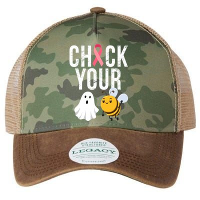 Check Your Boo Bees Breast Cancer Halloween Legacy Tie Dye Trucker Hat