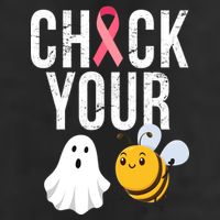 Check Your Boo Bees Breast Cancer Halloween 7 Panel Mesh Trucker Snapback Hat