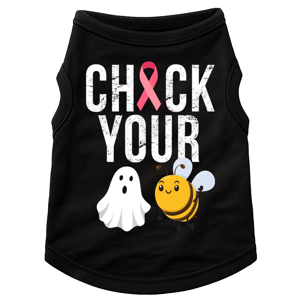 Check Your Boo Bees Breast Cancer Halloween Doggie Tank