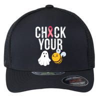 Check Your Boo Bees Breast Cancer Halloween Flexfit Unipanel Trucker Cap