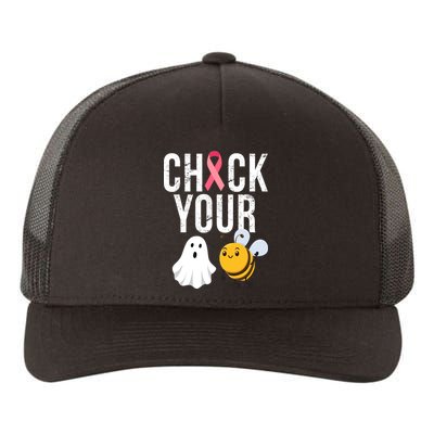 Check Your Boo Bees Breast Cancer Halloween Yupoong Adult 5-Panel Trucker Hat