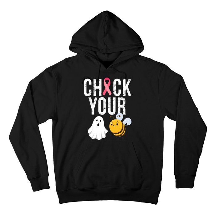 Check Your Boo Bees Breast Cancer Halloween Hoodie