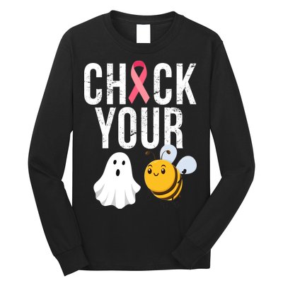 Check Your Boo Bees Breast Cancer Halloween Long Sleeve Shirt