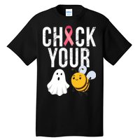 Check Your Boo Bees Breast Cancer Halloween Tall T-Shirt