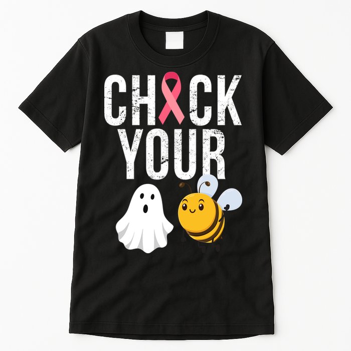 Check Your Boo Bees Breast Cancer Halloween Tall T-Shirt